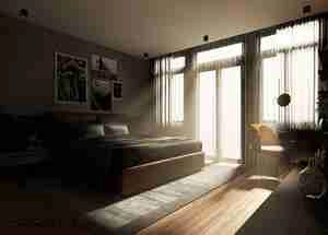 طراحی داخلی اتاق خواب مدرن برای اسکچاپ