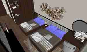 هماهنگی رنگ‌ها و سادگی در طراحی اتاق خواب مدرن برای اسکچاپ