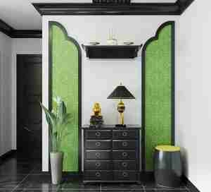 طراحی داخلی فضای نشیمن با تلفیقی از هنرهای شرقی و مدرن برای اسکچاپ