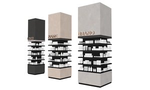 طراحی ویترین و قفسه فروشگاه لوازم آرایشی برای اسکچاپ