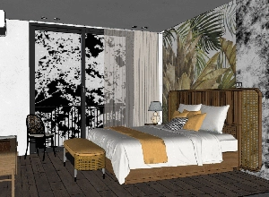 فضای داخلی اتاق خواب برای اسکچاپ