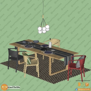 انواع میز و صندلی ناهارخوری برای اسکچاپ