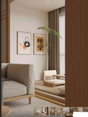 طراحی دکوراسیون با تم چوب و کرم در الهیه