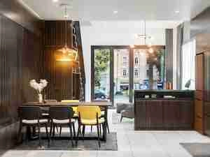 طراحی داخلی نشیمن و آشپزخانه مدرن برای اسکچاپ