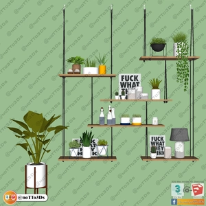 انواع گلدان با شلف دیواری آویزان برای اسکچاپ