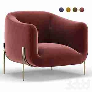 صندلی تمام ابری با پایه های ظریف طلایی GEO Armchair