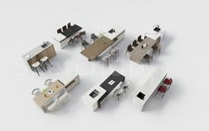 مجموعه کانتر و جزیره آشپزخانه برای اسکچاپ