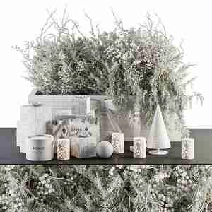 گلدون سفید دکوری Decorative Set Christmas Mood Set 90