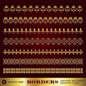 وکتور پترن برای قاب های کلاسیک و طلایی Golden border and corner ai