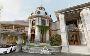 طراحی ویلا کلاسیک و پر جزییات برای اسکچاپ