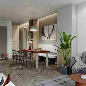 طراحی مدرن و مینیمال در فضای نشیمن و غذاخوری برای اسکچاپ