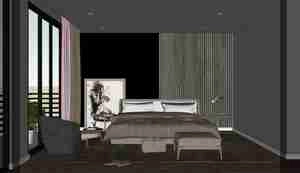 طراحی داخلی اتاق خواب مدرن برای اسکچاپ