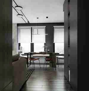 طراحی داخلی نشیمن و آشپزخانه لوکس و مدرن برای اسکچاپ