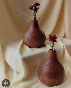گلدان ست دوعددی جنس چوب