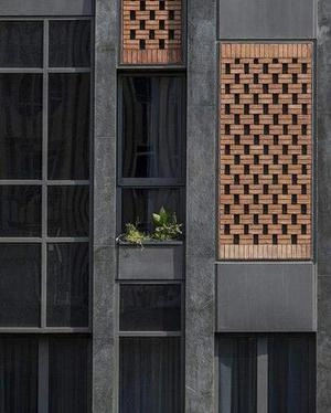 نمای بتن و آجر