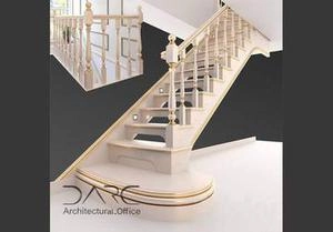 آبجکت 3d نرده پله کلاسیک