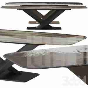 میز رویه سنگی نازک Cattelan Italia Stratos Crystalart