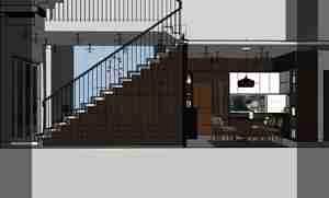 طراحی داخلی نشیمن و آشپزخانه مدرن برای اسکچاپ