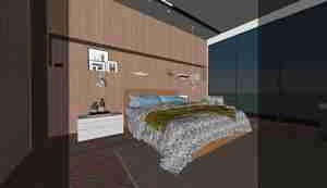 طراحی داخلی اتاق خواب مدرن برای اسکچاپ