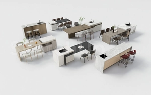 مجموعه کانتر و جزیره آشپزخانه برای اسکچاپ