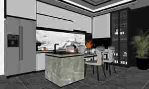 طراحی داخلی آشپزخانه مدرن برای اسکچاپ