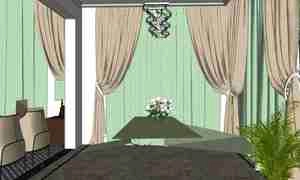 طراحی داخلی فضای نشیمن و پذیرایی نئوکلاسیک برای اسکچاپ