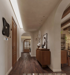 طراحی دکوراسیون با تم چوب شهرک غرب