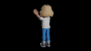 ابجکت دختر  3d در حال اشاره