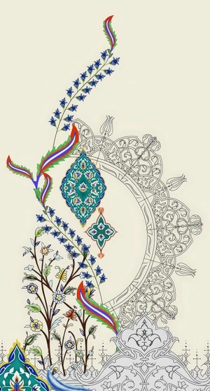 تصویر گرافیکی بک گراند از طرح های اسلیمی