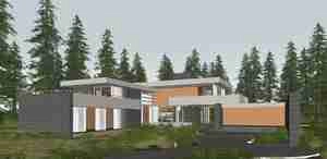 ویلای جنگلی مدرن برای اسکچاپ