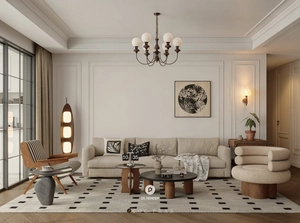طراحی داخلی نشیمن نئوکلاسیک برای اسکچاپ