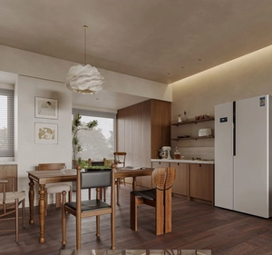 طراحی دکوراسیون با تم چوب شهرک غرب