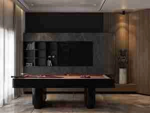 طراحی داخلی اتاق بیلیاررد و فضای ناهارخوری لوکس و شیک برای اسکچاپ