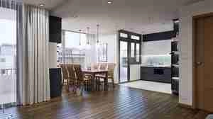 طراحی داخلی فضای نشیمن مدرن برای اسکچاپ