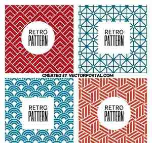 Retro seamless patterns پترن بک گراند