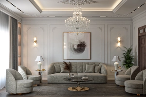 طراحی داخلی نشیمن کلاسیک برای اسکچاپ