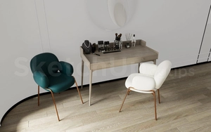 میز و صندلی آرایش همراه با لوازم آرایشی برای اسکچاپ