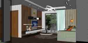 طراحی داخلی فضای نشیمن برای اسکچاپ