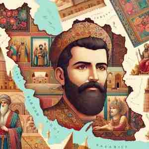 نقشه ایران با با شاهان ایرانی و آثار