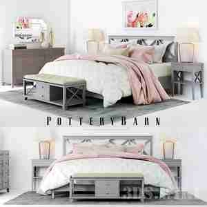 Pottery Barn Clara Lattice Bed set ابجکت تخت خواب
