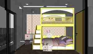 طراحی اتاق خوابی برای دنیای شگفت‌انگیز کودکان در اسکچاپ