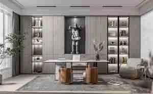 طراحی دفتر کار مدرن و هنری برای اسکچاپ