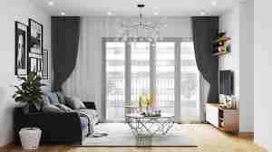 طراحی داخلی فضای نشیمن مدرن برای اسکچاپ