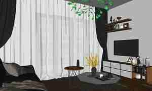 طراحی داخلی فضای نشیمن مدرن برای اسکچاپ