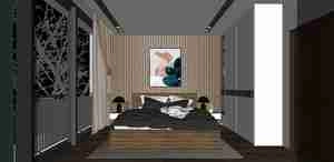 طراحی داخلی اتاق خواب مدرن برای اسکچاپ