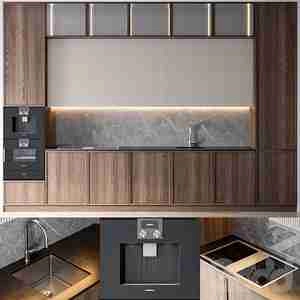 کابینت با طرح چوب قهوه ای kitchen 67