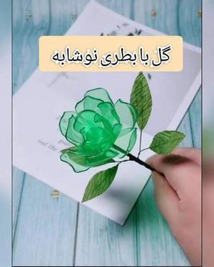 گل با بطری نوشابه