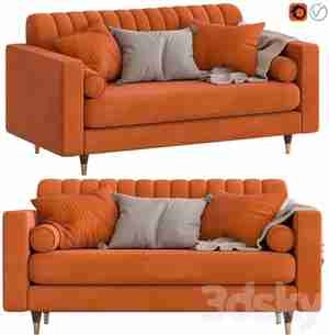 مبل مدرن نارنجی Cult Furniture Belgravia 2 Seater Sofa