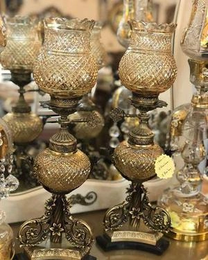 شمعدان برنز و کریستال