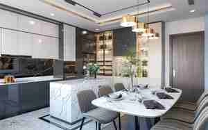 طراحی آشپزخانه‌ای مدرن با ترکیب ظرافت و کارایی برای اسکچاپ